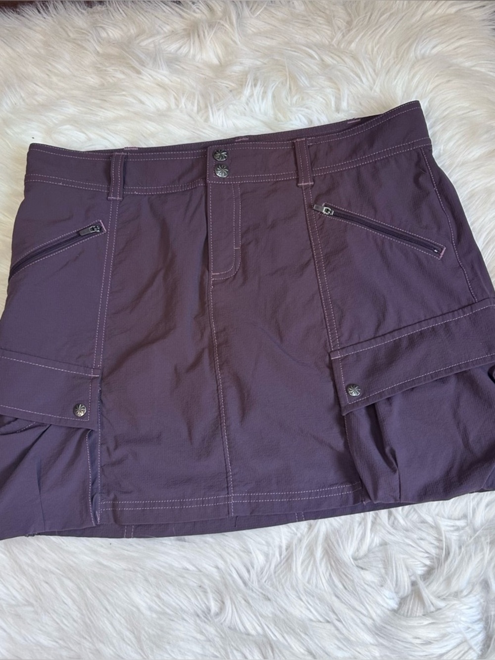 Athleta Cargo Hiking Skort Skirt Womens Size 8 Plum Active Travel Athleisure
